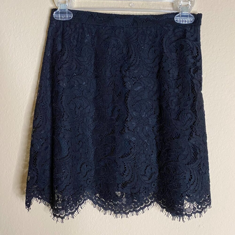 wilfred lace a-line skirt w/ scalloped hem